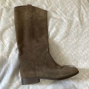Suede knee length boots - Tania pull on